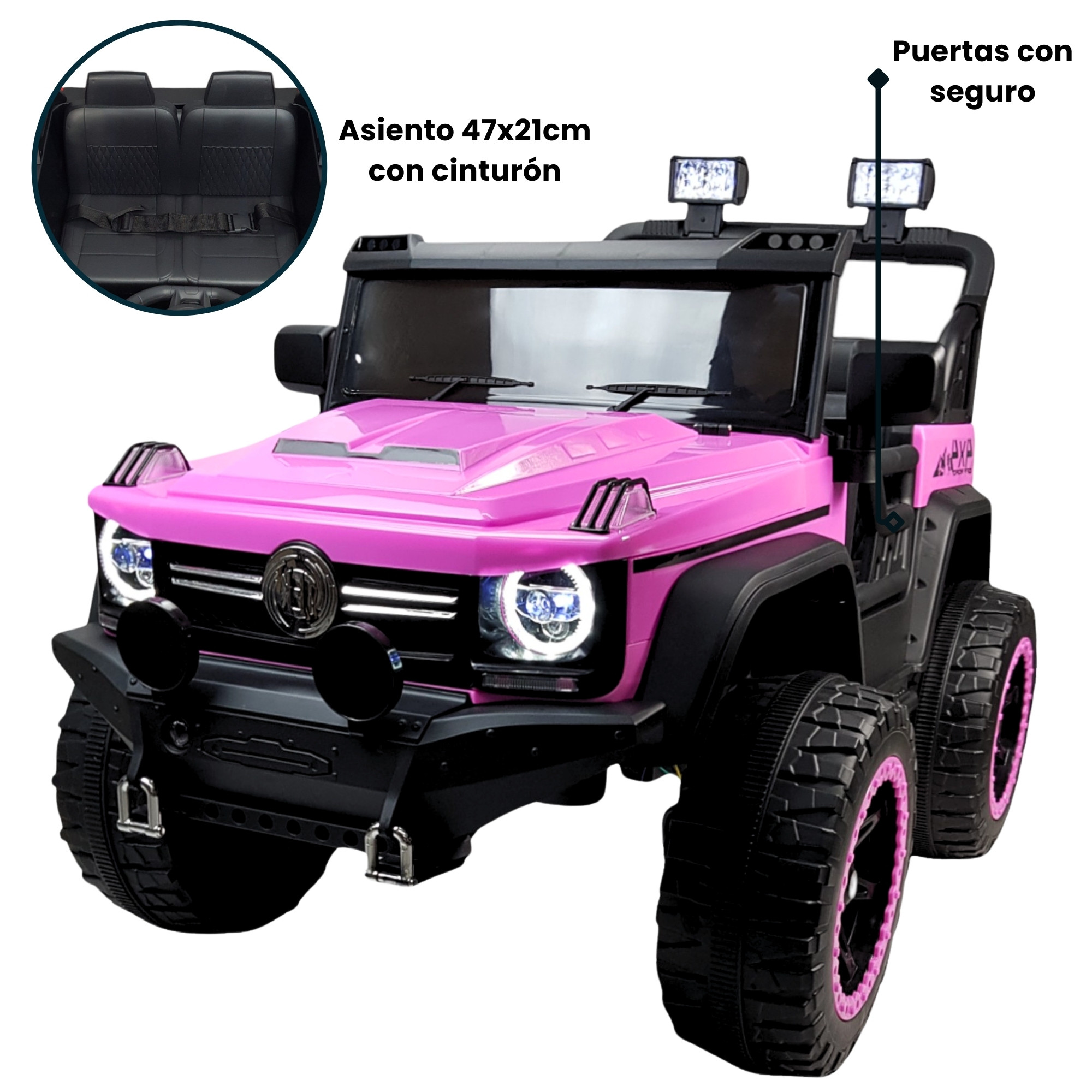 Montable Electrico Camioneta 4x4 para Niños Control Remoto 12v - Rosa.