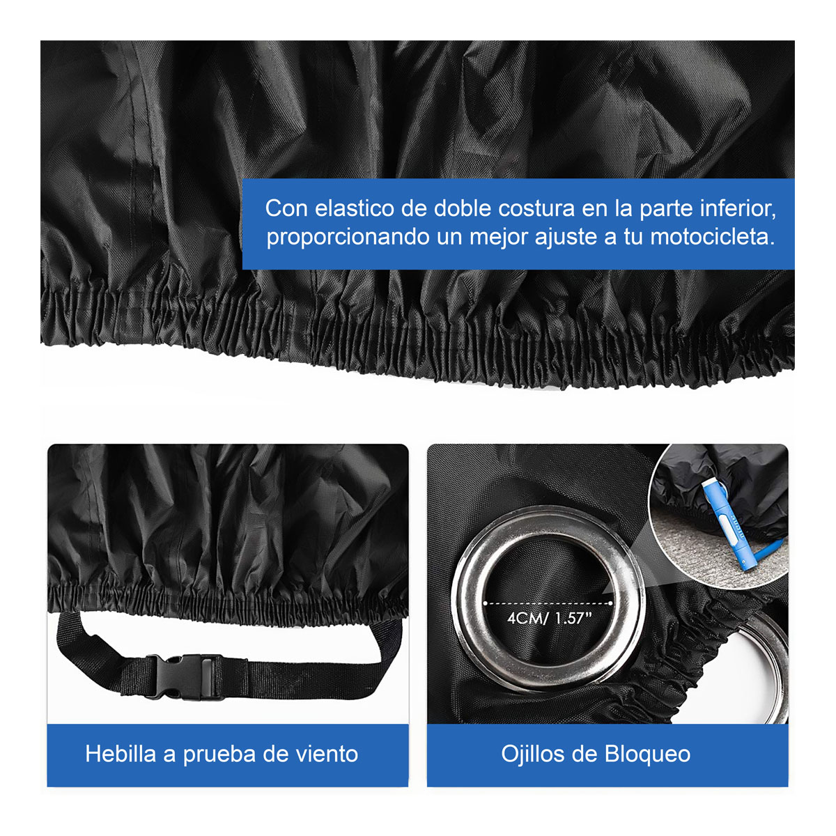 Funda Cubierta para Moto Impermeable Proteje Lluvia y Sol