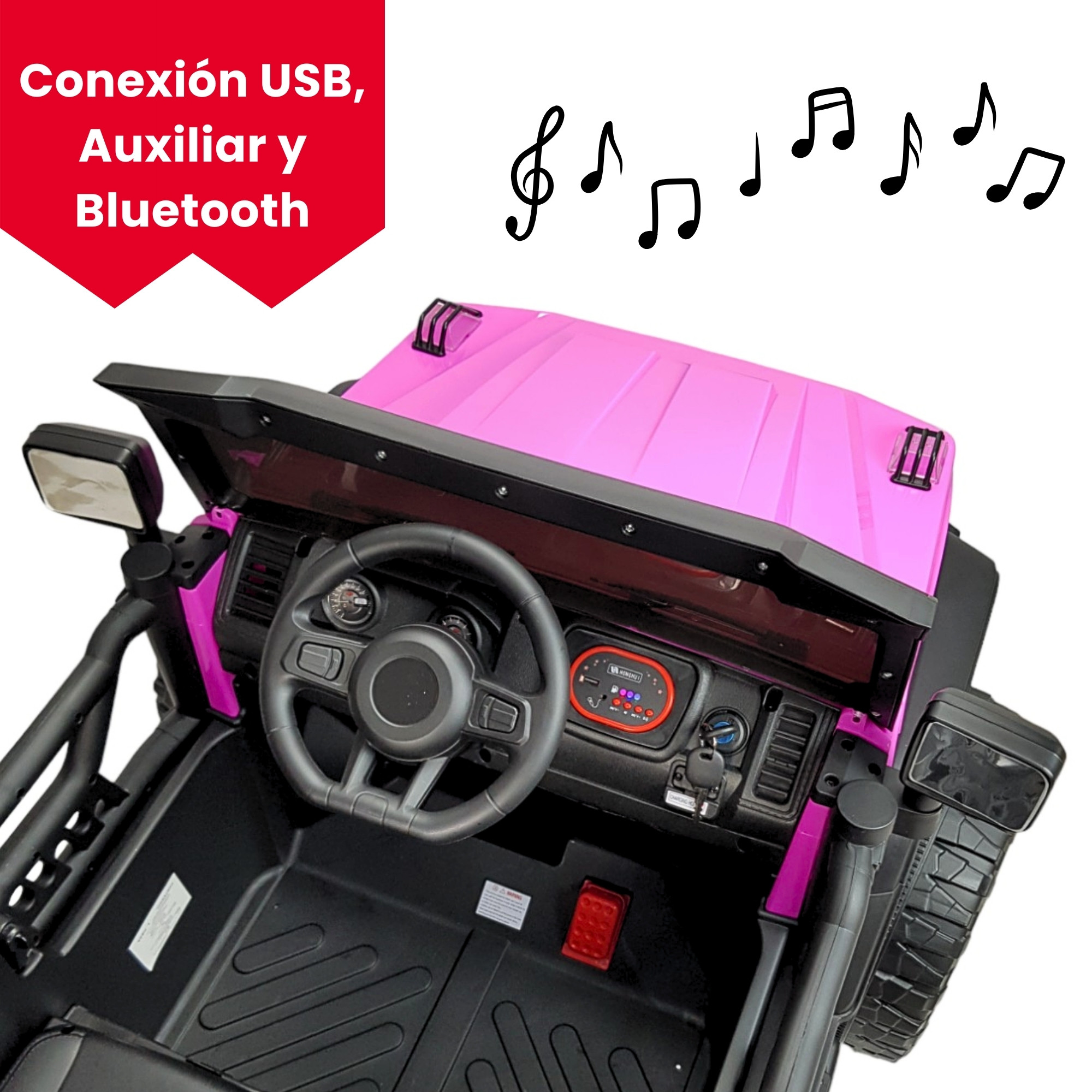 Montable Electrico Camioneta 4x4 para Niños Control Remoto 12v - Rosa.