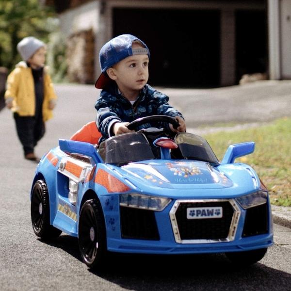 Carro Electrico Montable Paw Patrol 6v Con Luces Led Azul