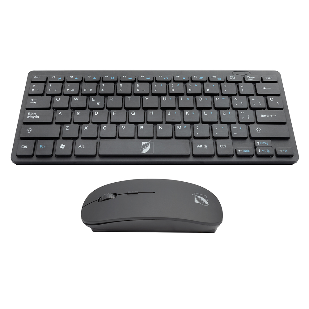 Kit inalambrico de teclado multimedia y mouse GREEN LEAF 1600 DPIs color negro 78 teclas y