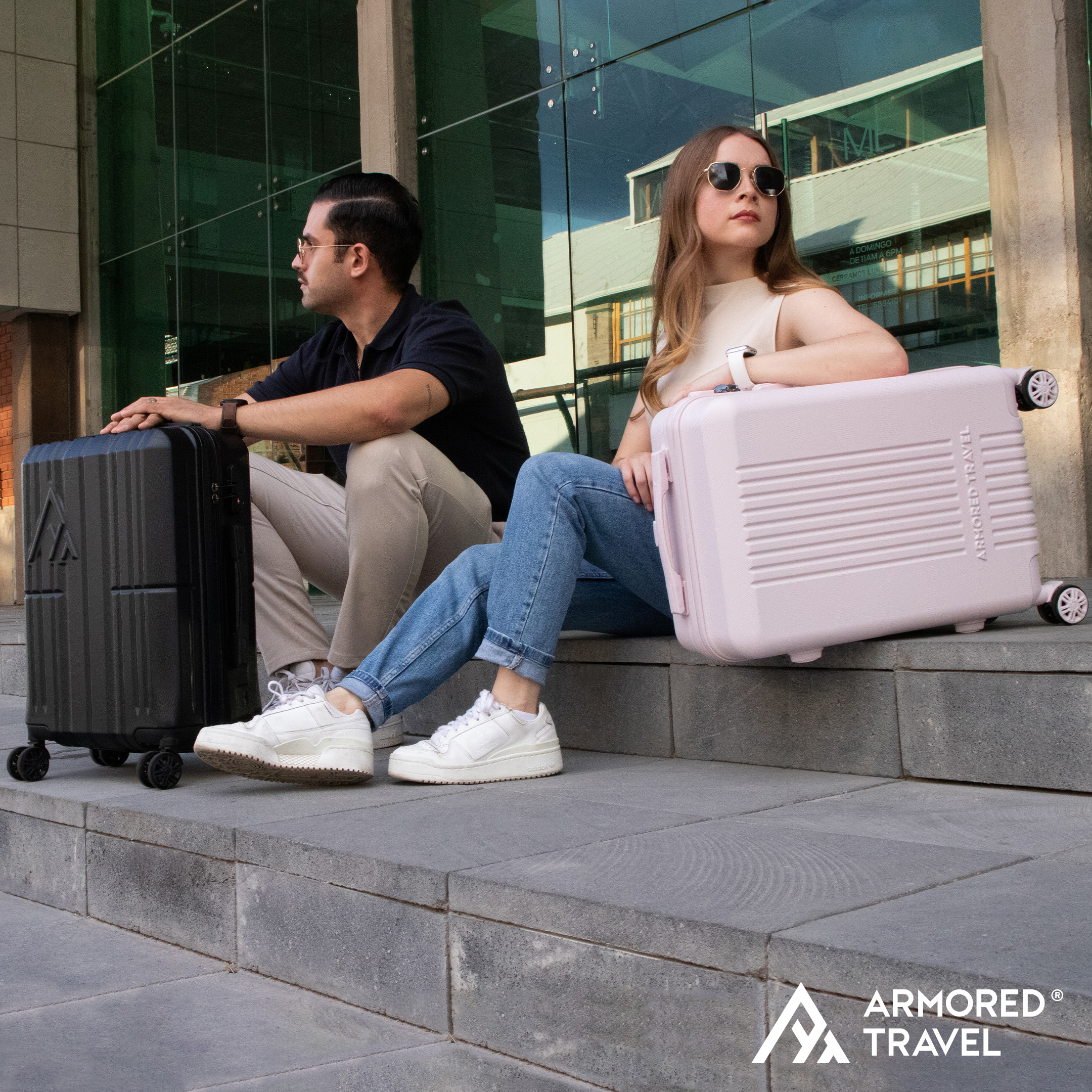 Maleta de viaje Carry On de mano cabina 20 pulgadas 10 kg ABS doble calibre candado de alta seguridad TSA LOCK Rosa Armored Travel.