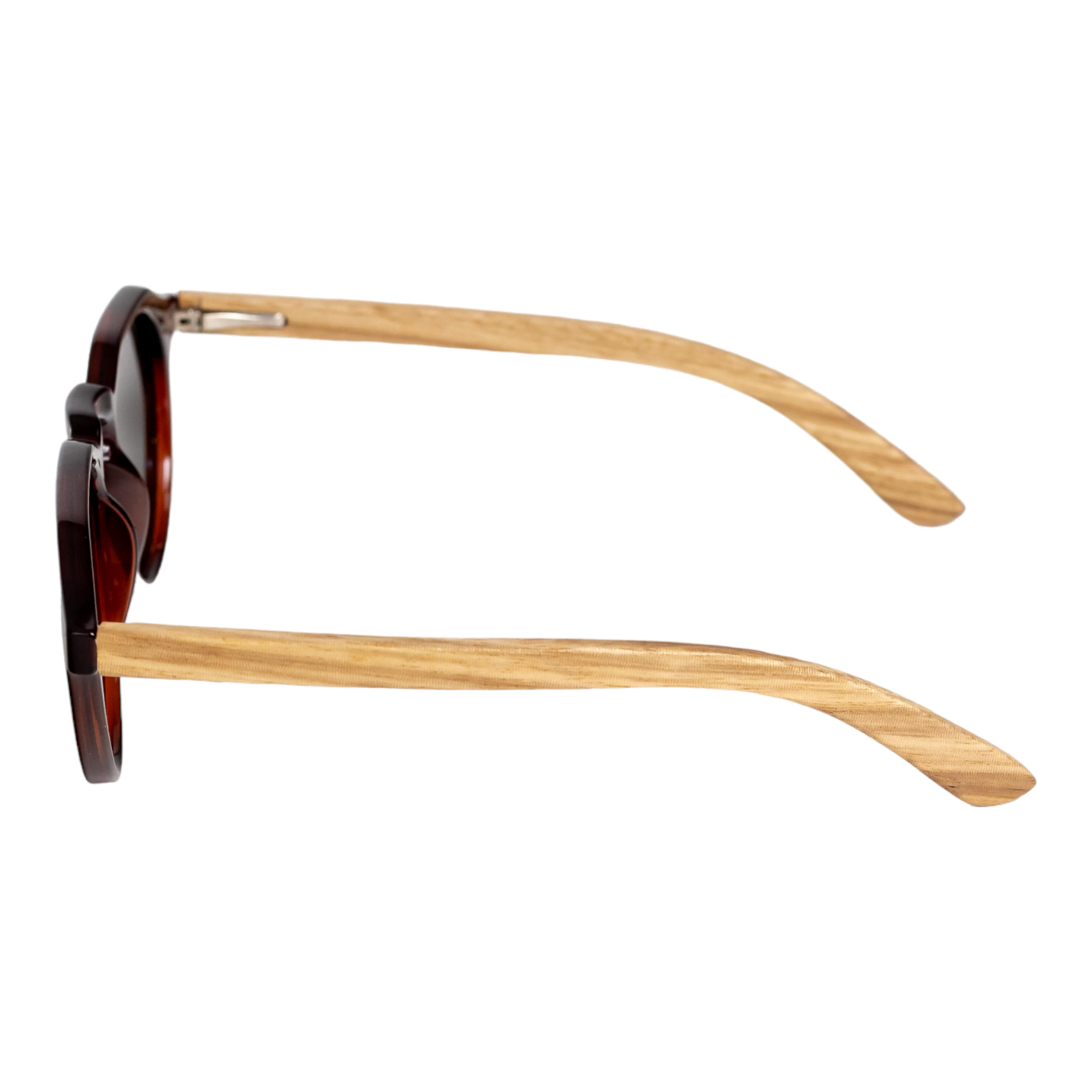 Lentes Gafas de Sol PANDAS Unisex para Hombre y Mujer Polarizados Redondos Circulares Oscuros de Madera UV400 Gavial Café.