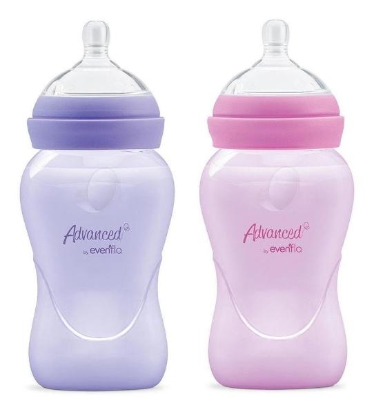 Set De Biberones Dos Bebe Evenflo Advanced Relaxfit 9oz Rosa