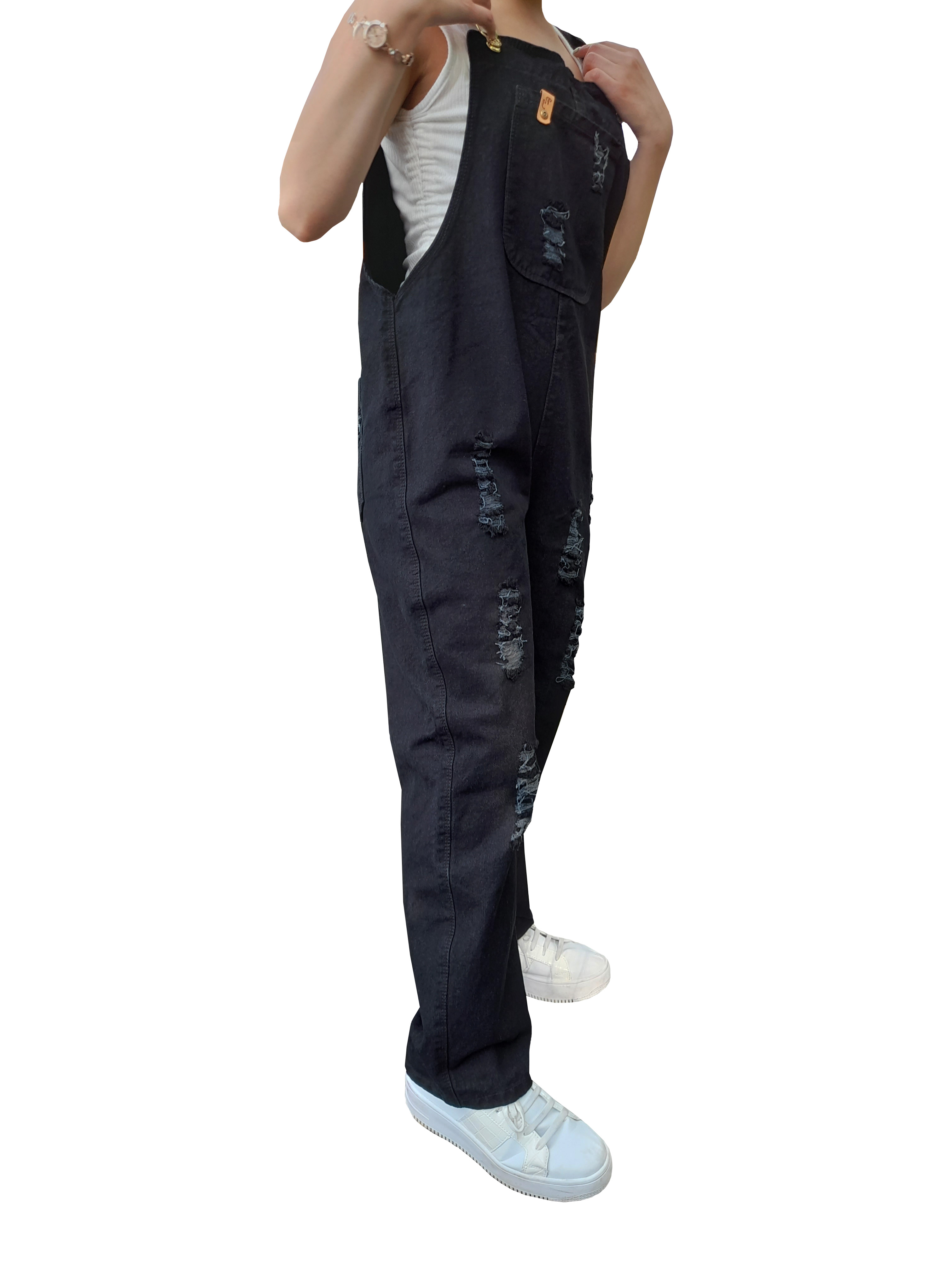 Overol Estilo Mom Mezclilla Rigida Jumper Dama Comfortable Body