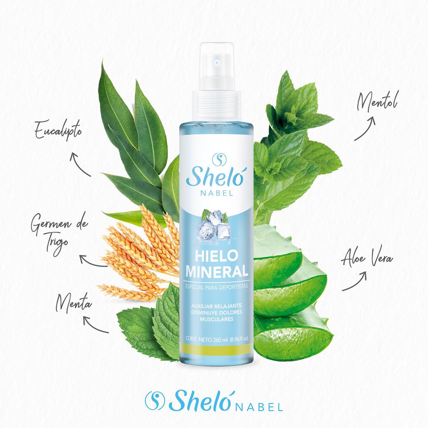 Hielo Mineral Sheló Lesiones Dolor Muscular Inflamación 245 ml.