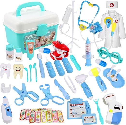 M KITCHEN CHOICE Juego de Doctor para Ninos 41Pcs Kit de Doctora Juguetes para Nina Doctora