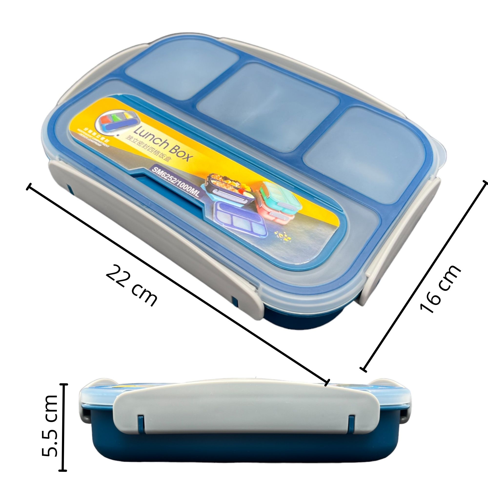 Contenedor Lonchera Lunch Box Topper Hermético (2 Pack Azul y Rosa).