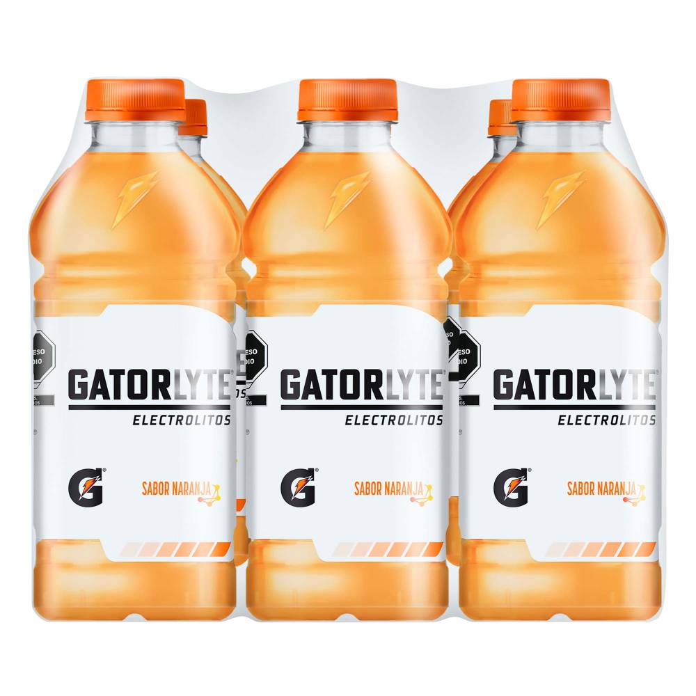 Gatorlyte Naranja Gatorade 6 Piezas 591ml Hidratación.