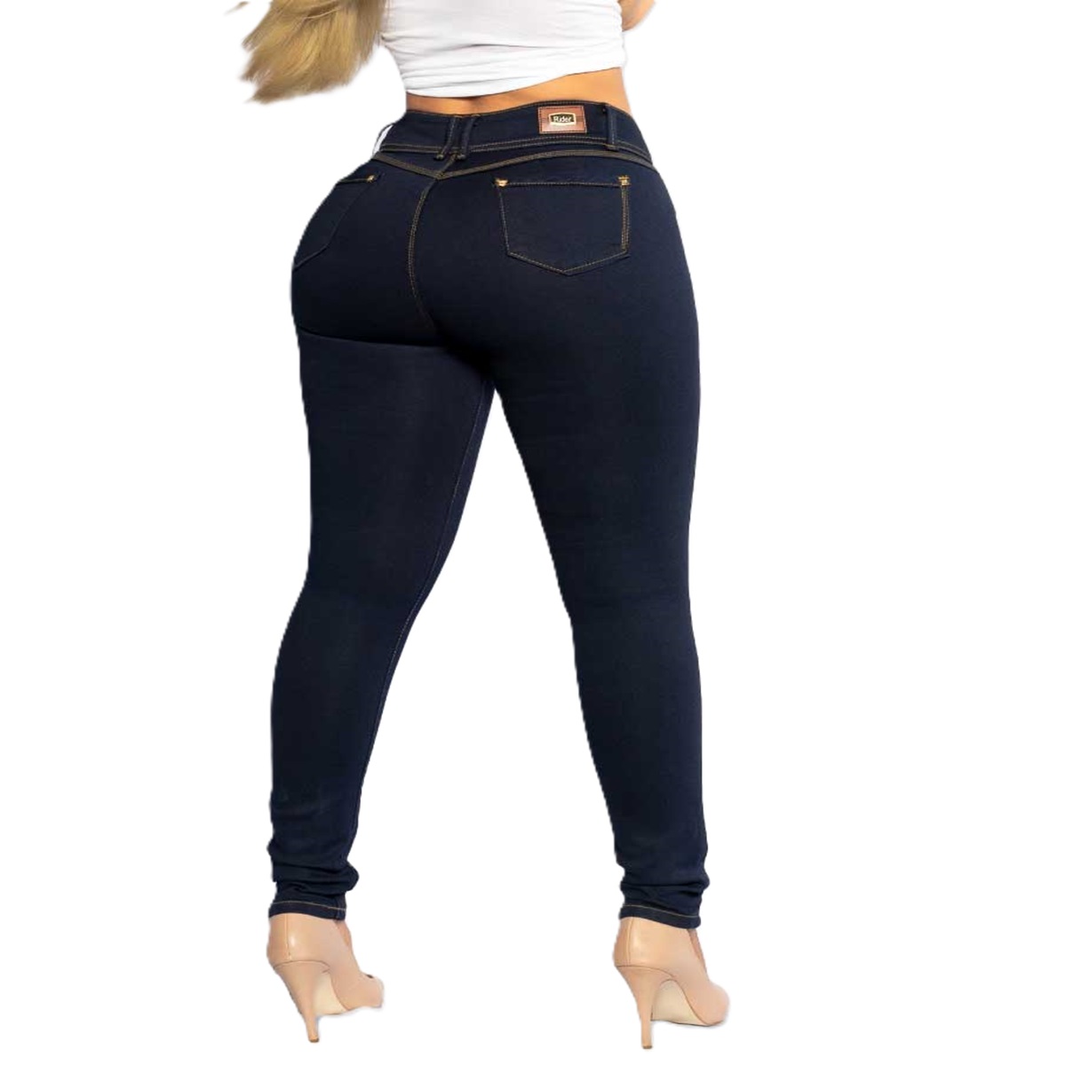 PANTALÓN DE MEZCLILLA CORTE RECTO DE DAMA
