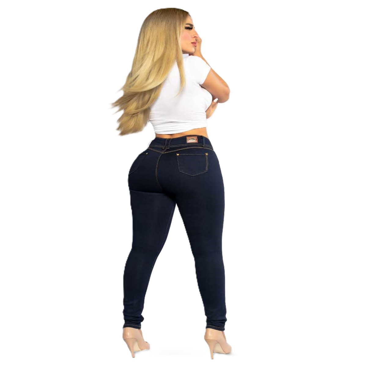 PANTALÓN DE MEZCLILLA CORTE RECTO DE DAMA