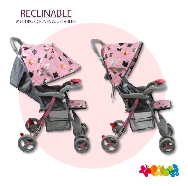 Carriola Trendy Kids Happy Reclinable Ligera Rosa