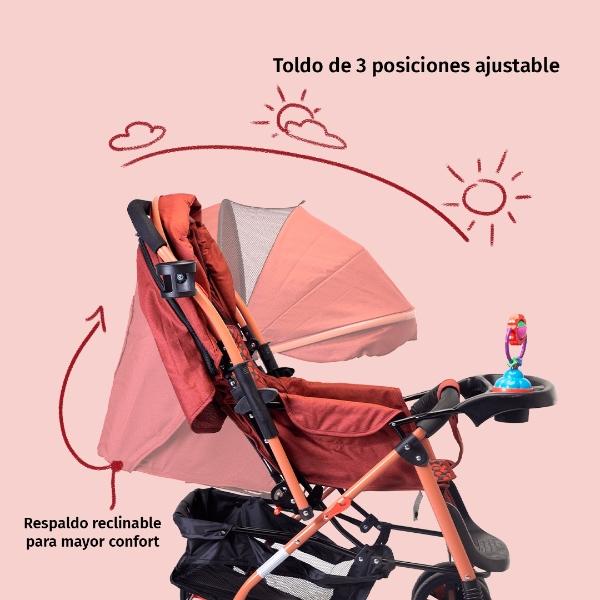 Carriola Starkids Linx Reversible Mosquitero Reclinable Rojo