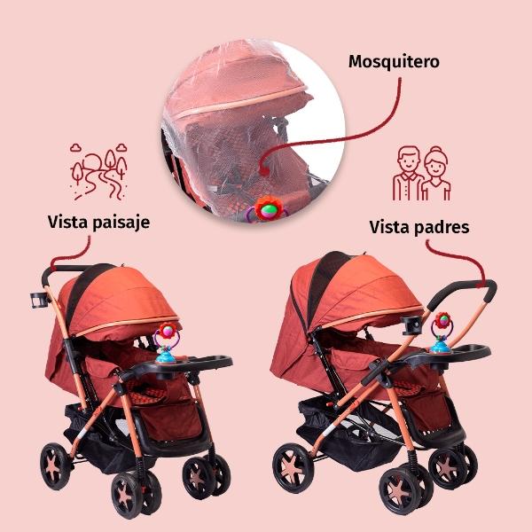 Carriola Starkids Linx Reversible Mosquitero Reclinable Rojo