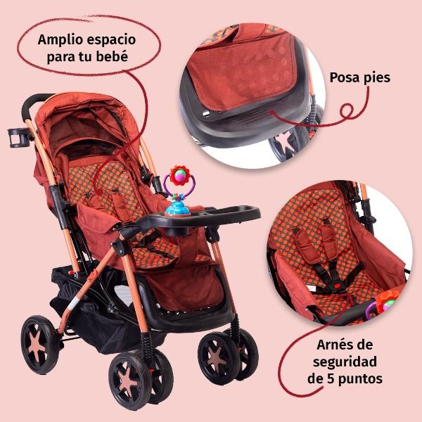 Carriola Starkids Linx Reversible Mosquitero Reclinable Rojo