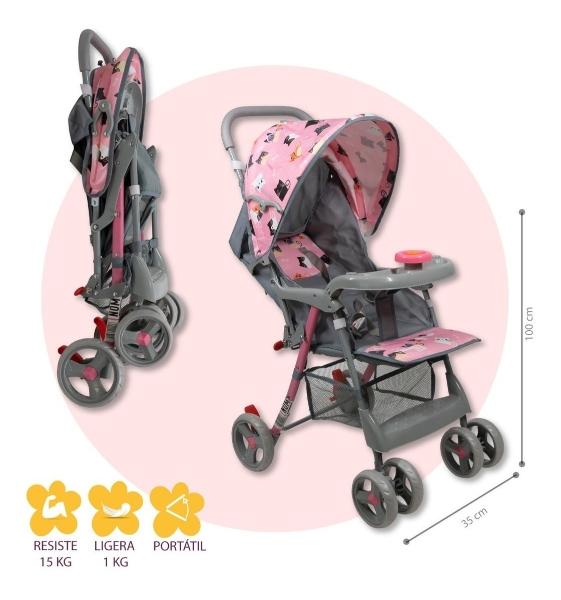 Carriola Trendy Kids Happy Reclinable Ligera Rosa
