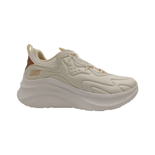 Tenis Skechers Bobs Chaos Hi Radiant Shine Beige Mujer Talla 23