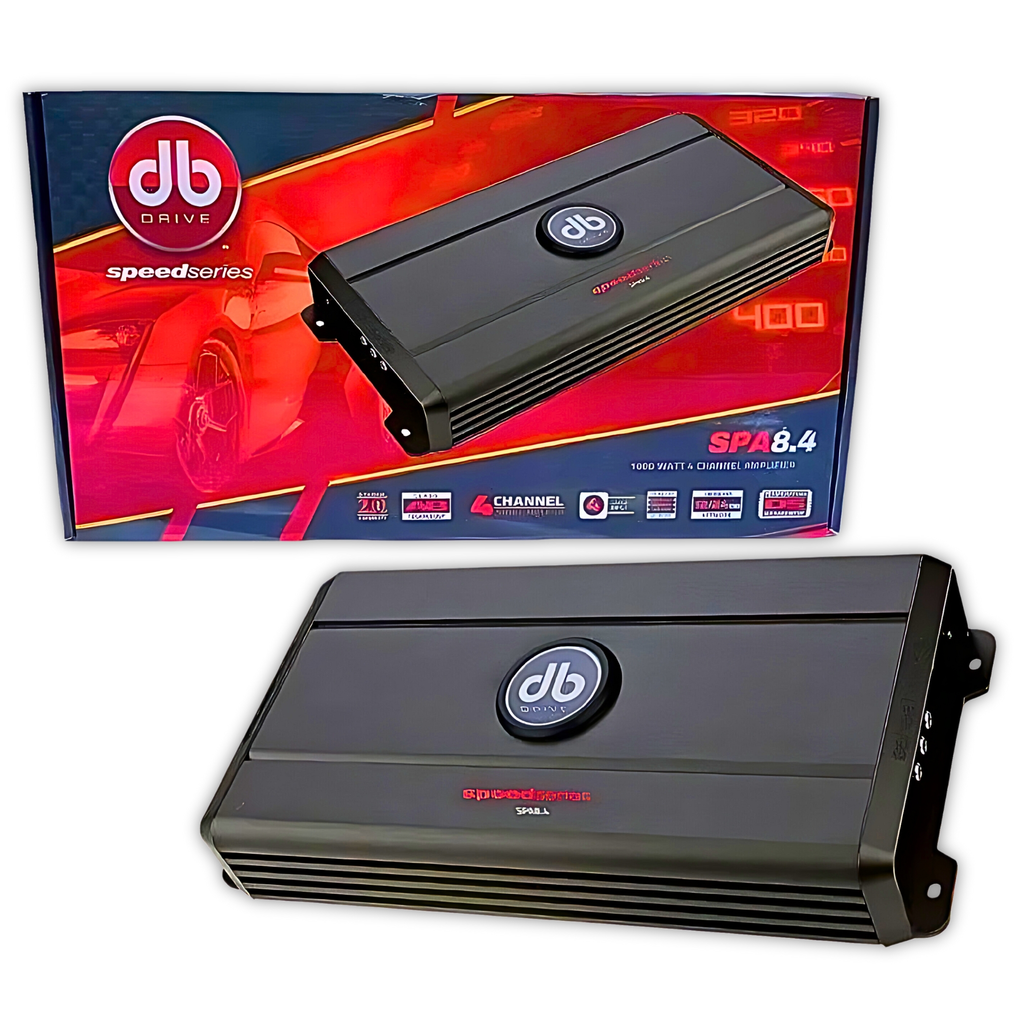 Amplificador 4 Canales DB Drive SPA8.4 1000 Watts Clase AB .