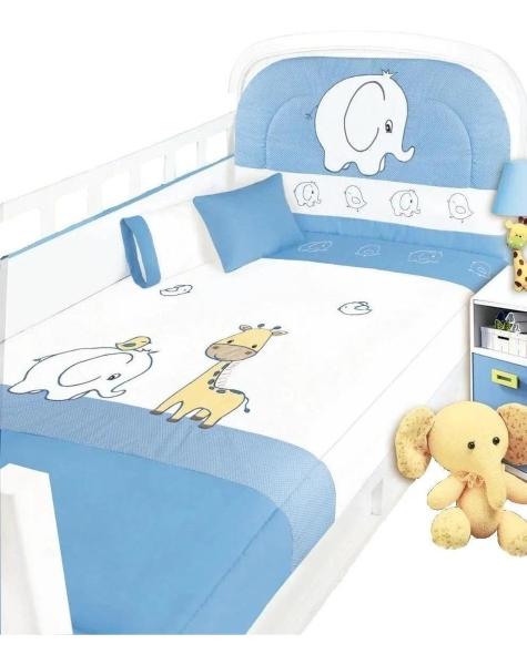 Set Edredon Cuna Cama Corral Baby Baby 6 Piezas Elefantito