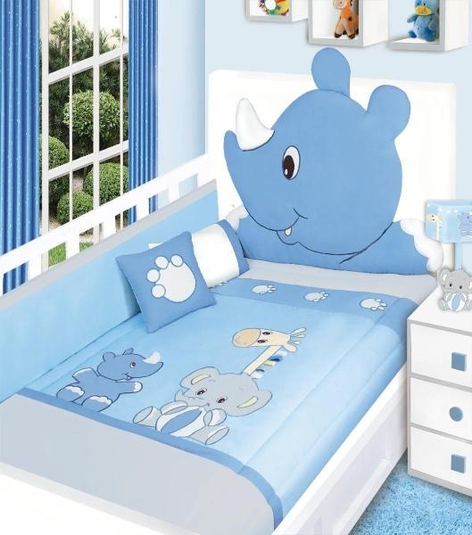 Set Edredon Cuna Cama Corral Baby Baby 7 Piezas Rino