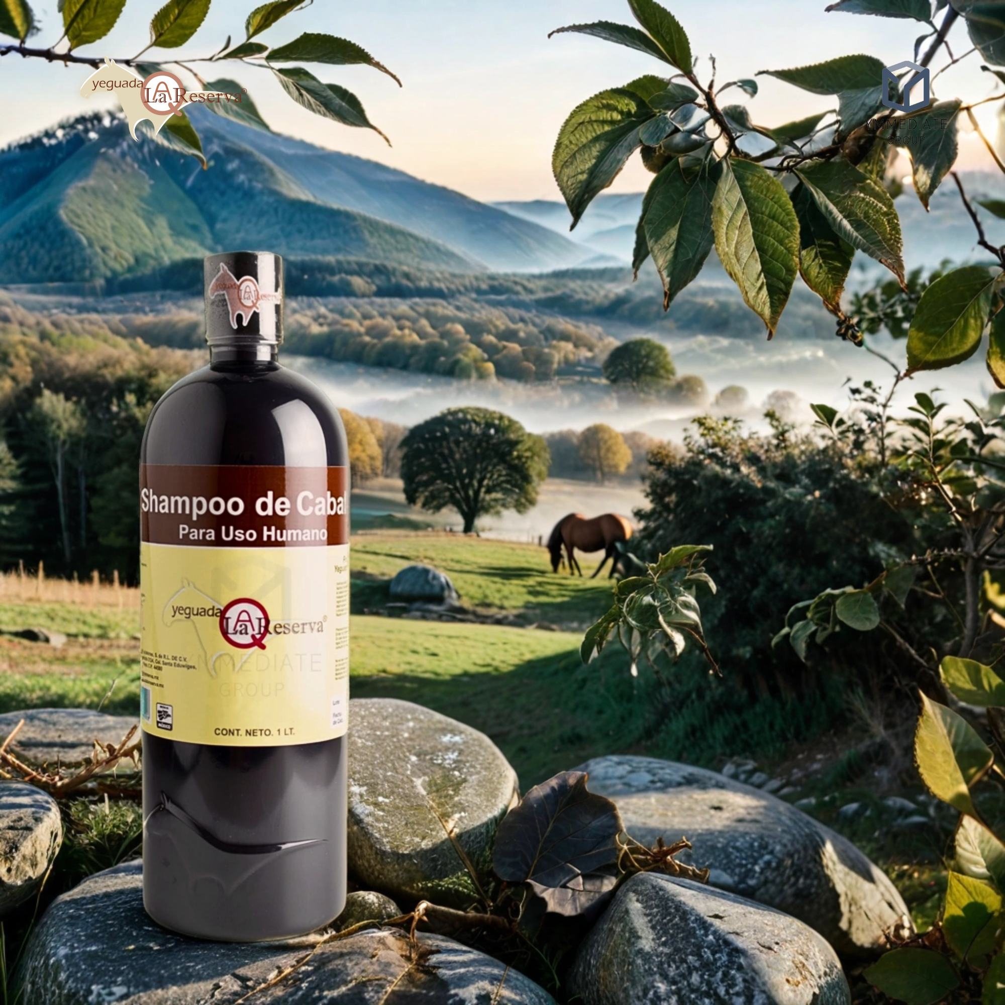 2 Shampoo Yeguada la Reserva de litro y 2 Colágenos chicos de 60 gramos cada uno. Productos originales. Este es el shampoo de caballo de uso humano anticaida y crecimiento del cabello con el colágeno capilar para obtener cabello sedoso y saludable