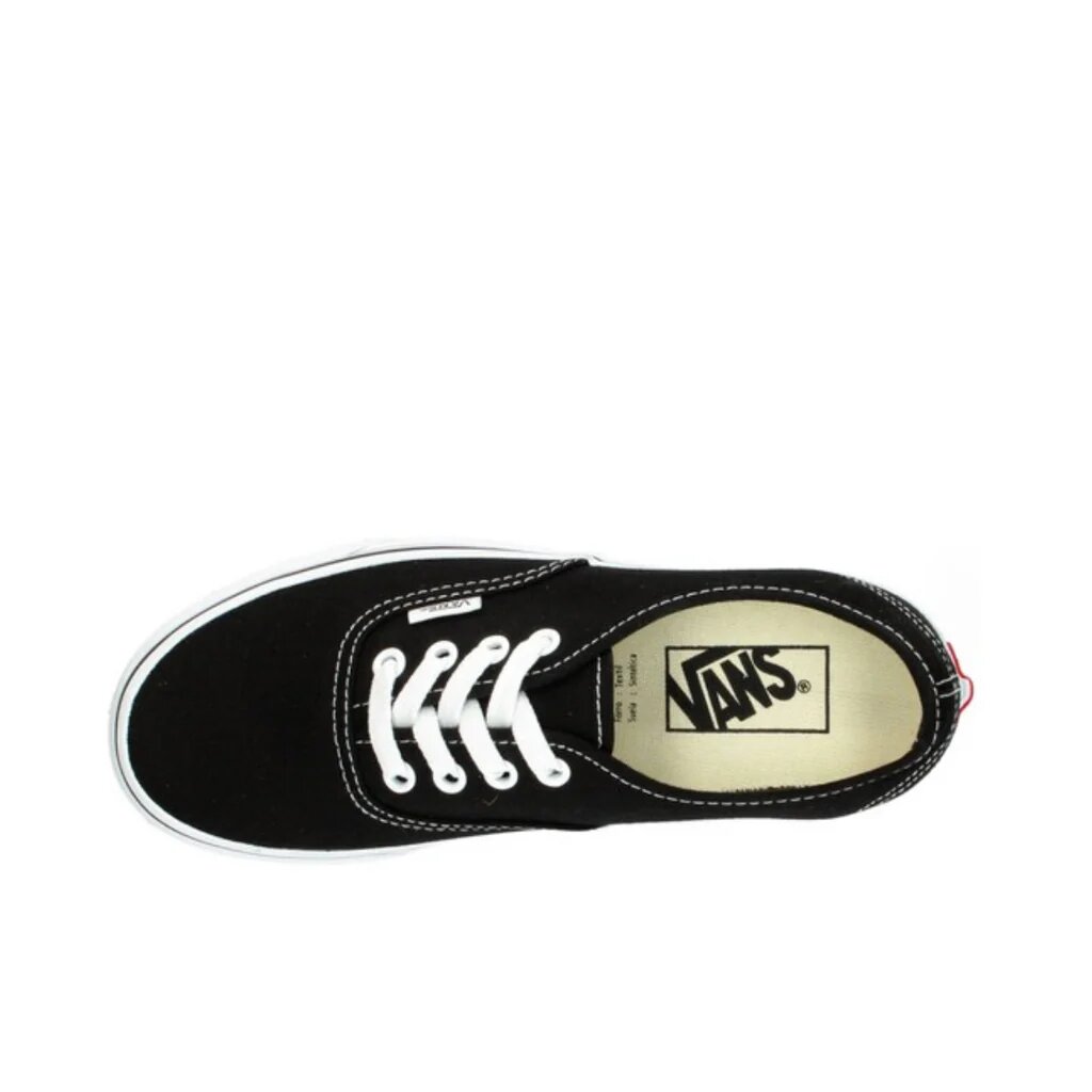 Tenis Vans Modelo Authentic Color Negro/Blanco Unisex.