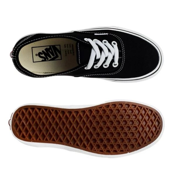 Tenis Vans Modelo Authentic Color Negro/Blanco Unisex.