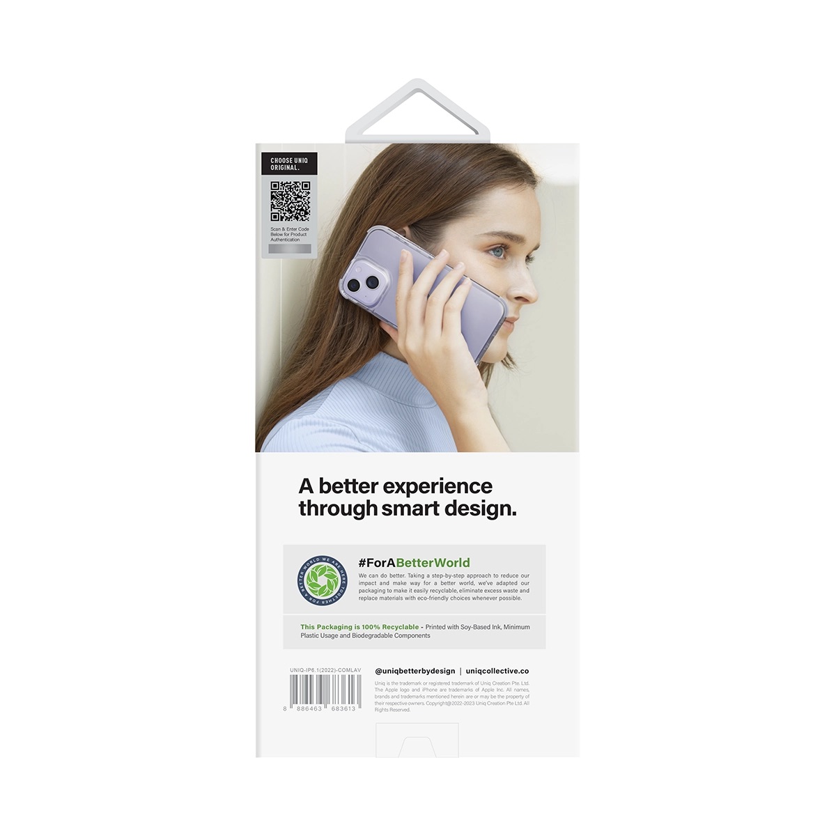 Funda Híbrida Para iPhone 14 Combat Transparente/Lila Uniq.