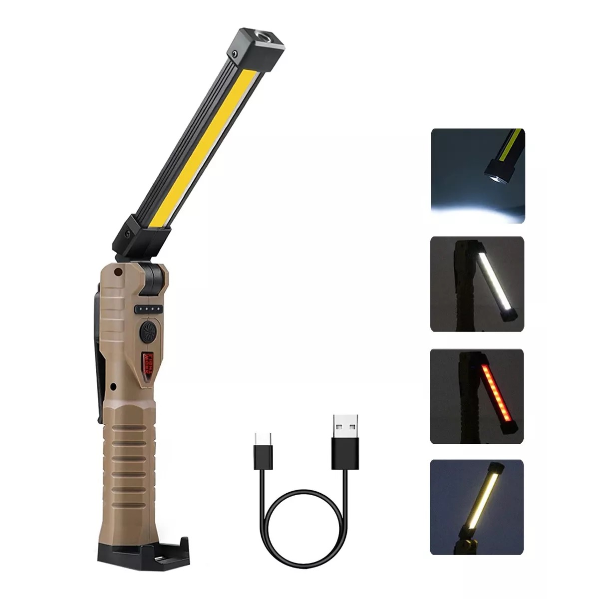 Lámpara De Iman Recargable Led Para Trabajo 7modos.