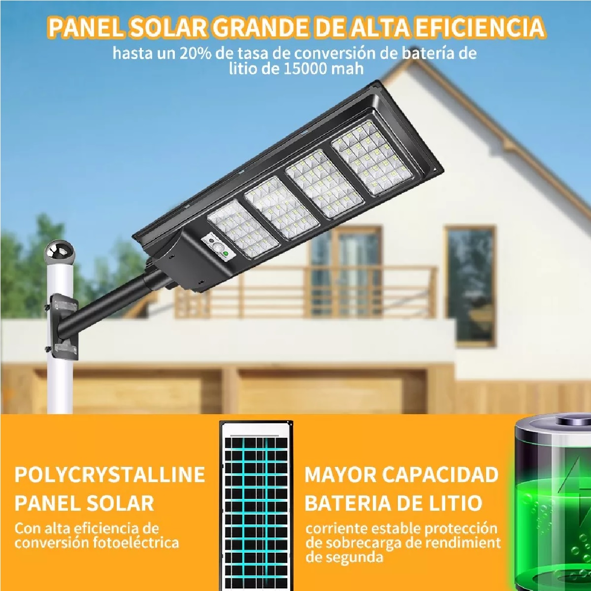 Lámpara Solar Para Exterior Suburban 300w.