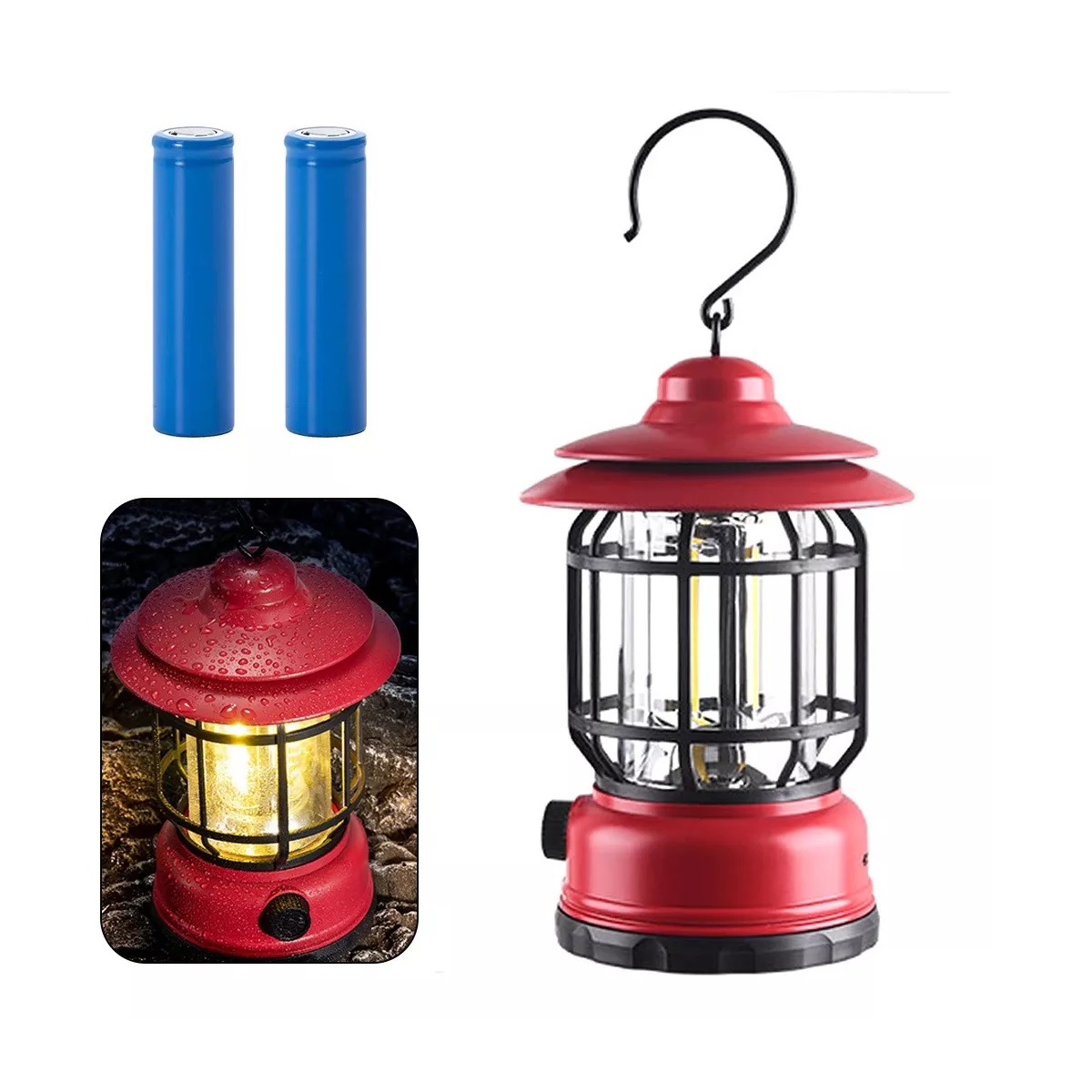 Lámpara Para Acampar Camping Recargables Linterna Rojo.