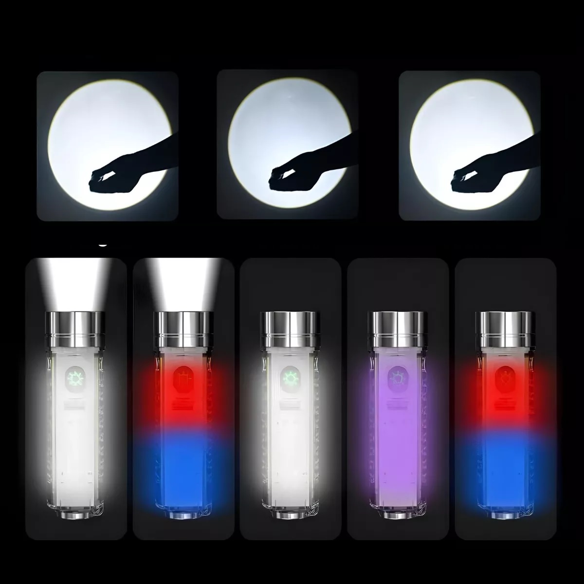 Lampara Recargable Linterna Camping Potente Led Luminoso Plateado.