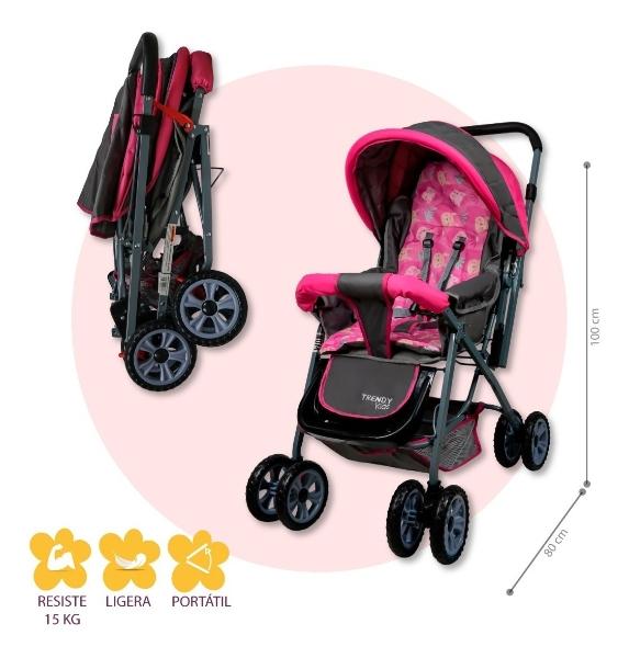 Carriola Para Bebé Trendy Kids Sonic Reversible Y Plegable Rosa
