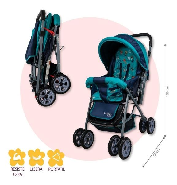 Carriola Para Bebé Trendy Kids Sonic Reversible Y Plegable Azul