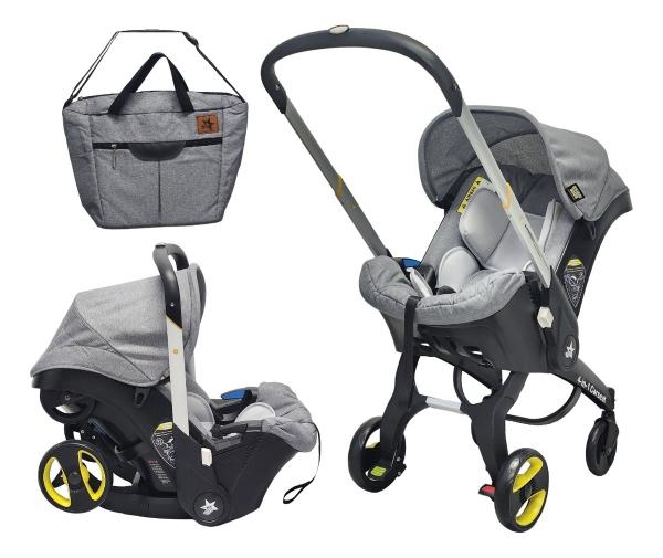 Carriola Para Bebé Starkids Polux Convertible Con Pañalera Gris
