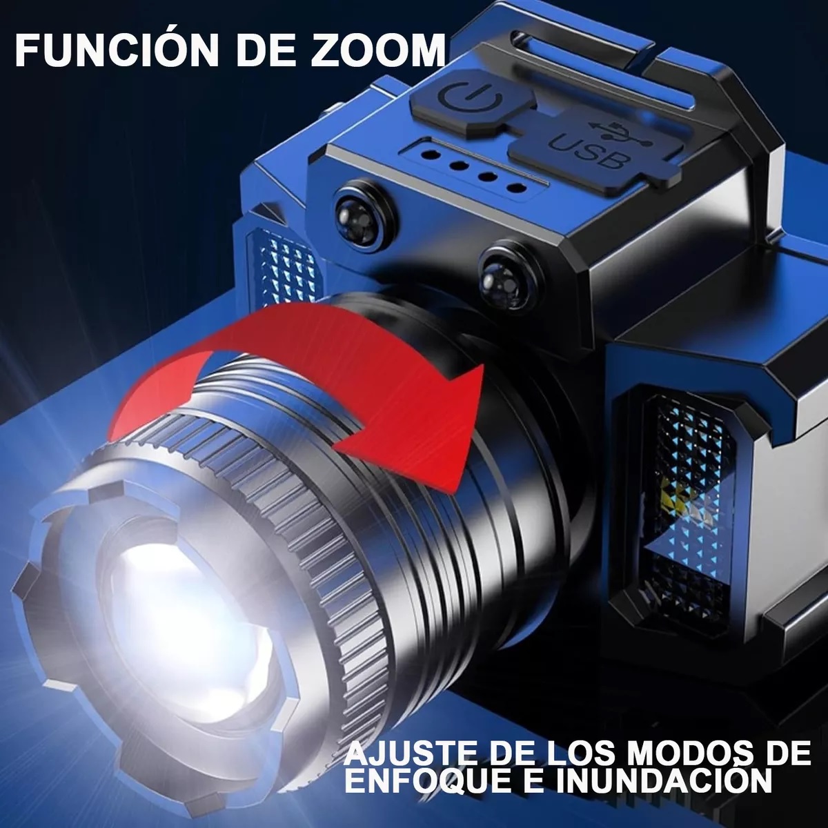 Lámpara Minero Inductivo Linterna Minera Recargable Cacería.