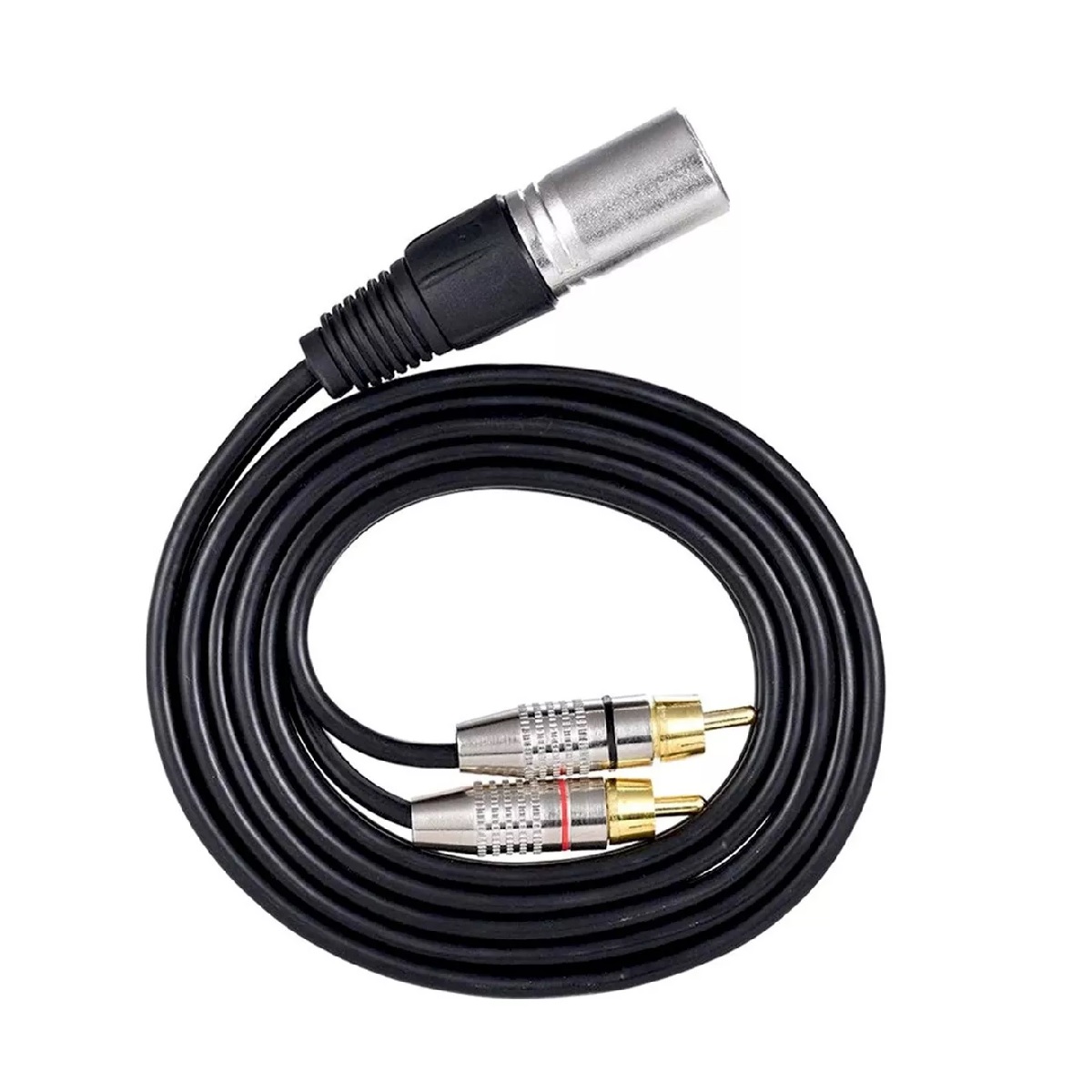 Cable Conector De Audio Estéreo 1 Xlr Macho A 2 Rca Macho.