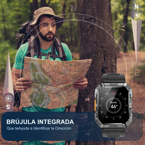 Reloj Inteligente Smart Watch Reloj Militar Para Hombre Blackview W60 Bluetooth Black 2.1 Sports, Ip68, 900mah, relojes inteligentes militares, relojes inteligentes con linterna.
