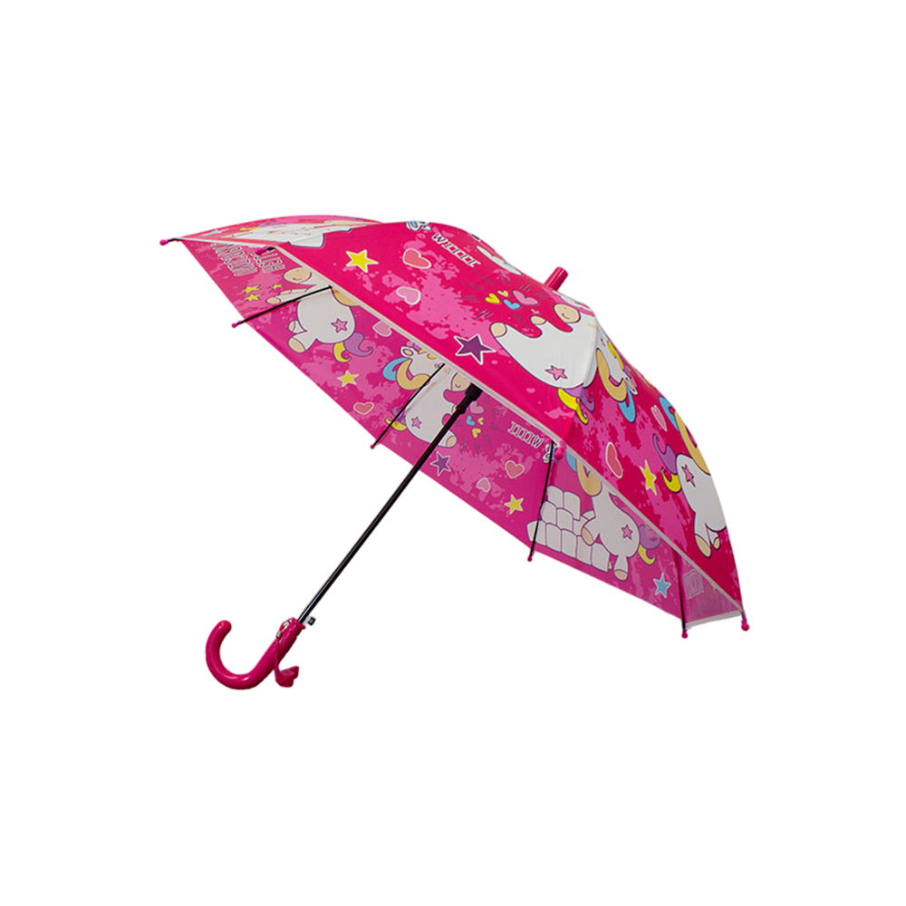 Paraguas Sombrilla Infantil Estampado De Colores Y Silbato.