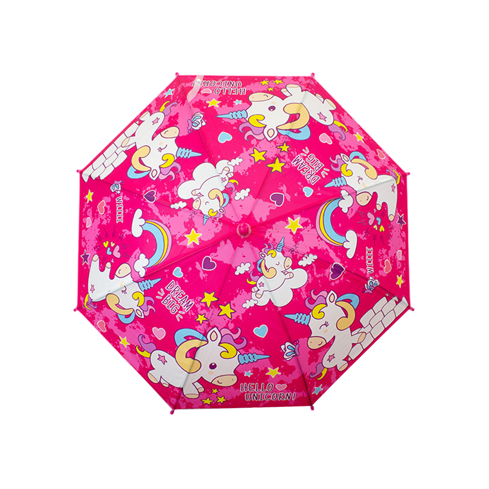 Paraguas Sombrilla Infantil Estampado De Colores Y Silbato.