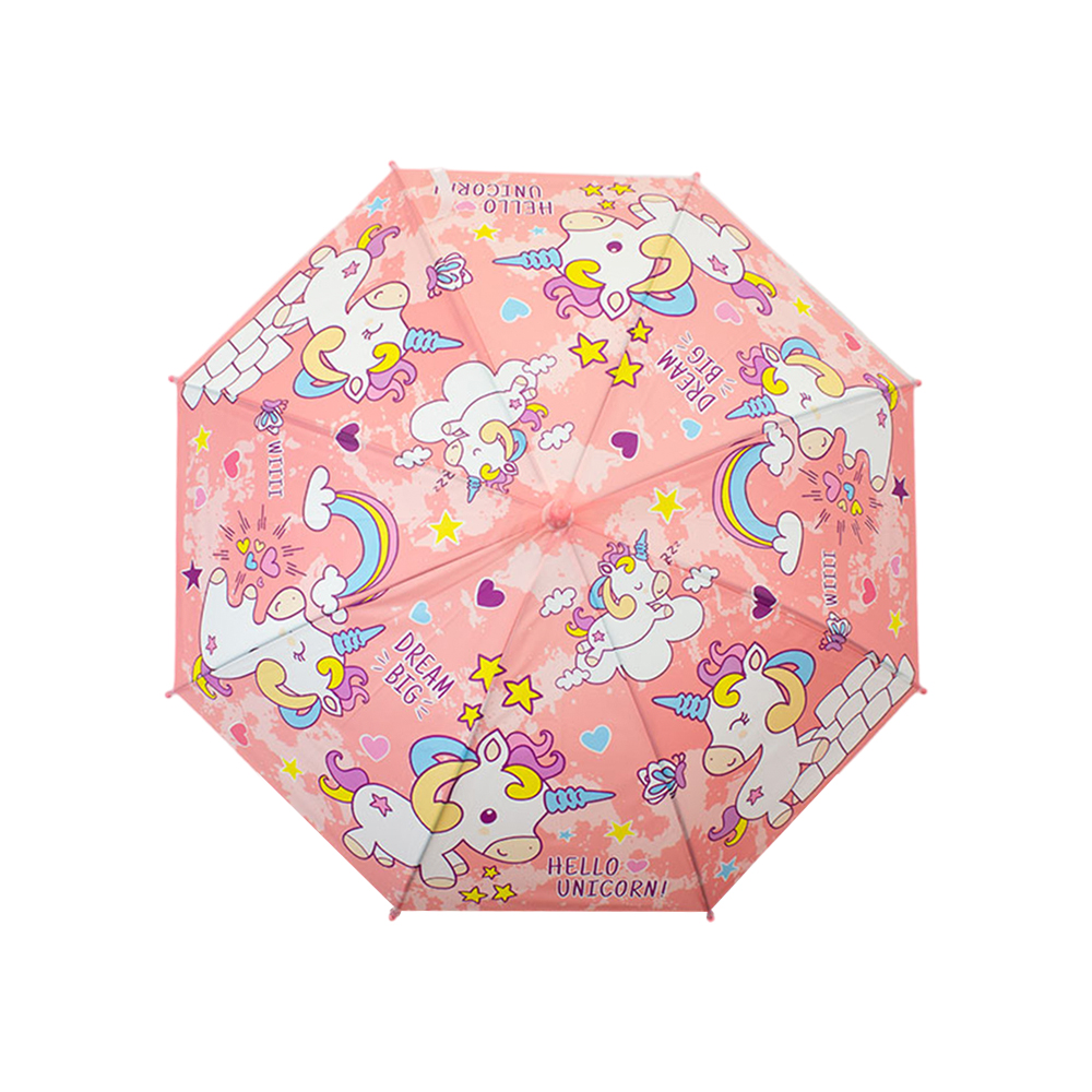 Paraguas Sombrilla Infantil Estampado De Colores Y Silbato.