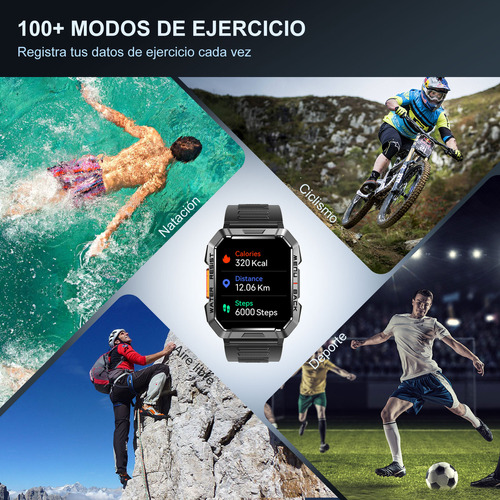 Reloj Inteligente Smart Watch Reloj Militar Para Hombre Blackview W60 Bluetooth Black 2.1 Sports, Ip68, 900mah, relojes inteligentes militares, relojes inteligentes con linterna.