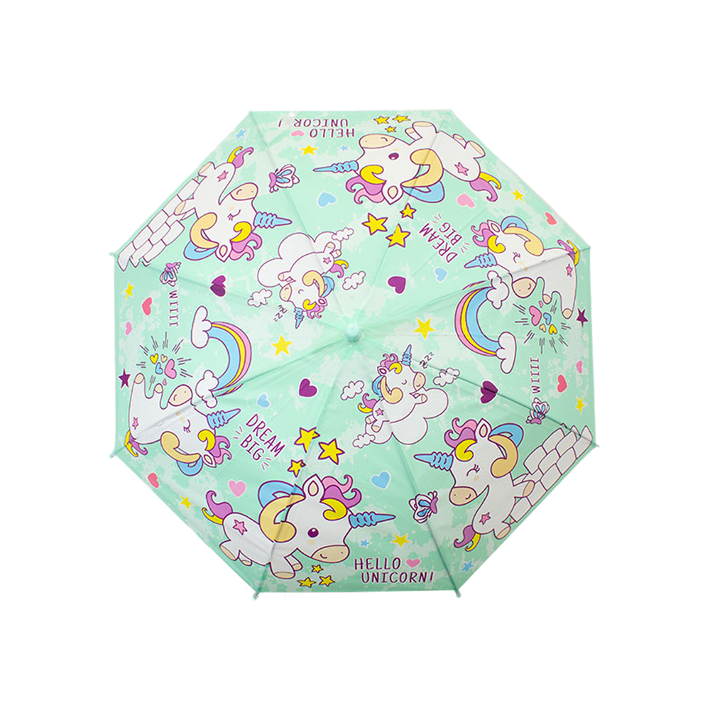 Paraguas Sombrilla Infantil Estampado De Colores Y Silbato.