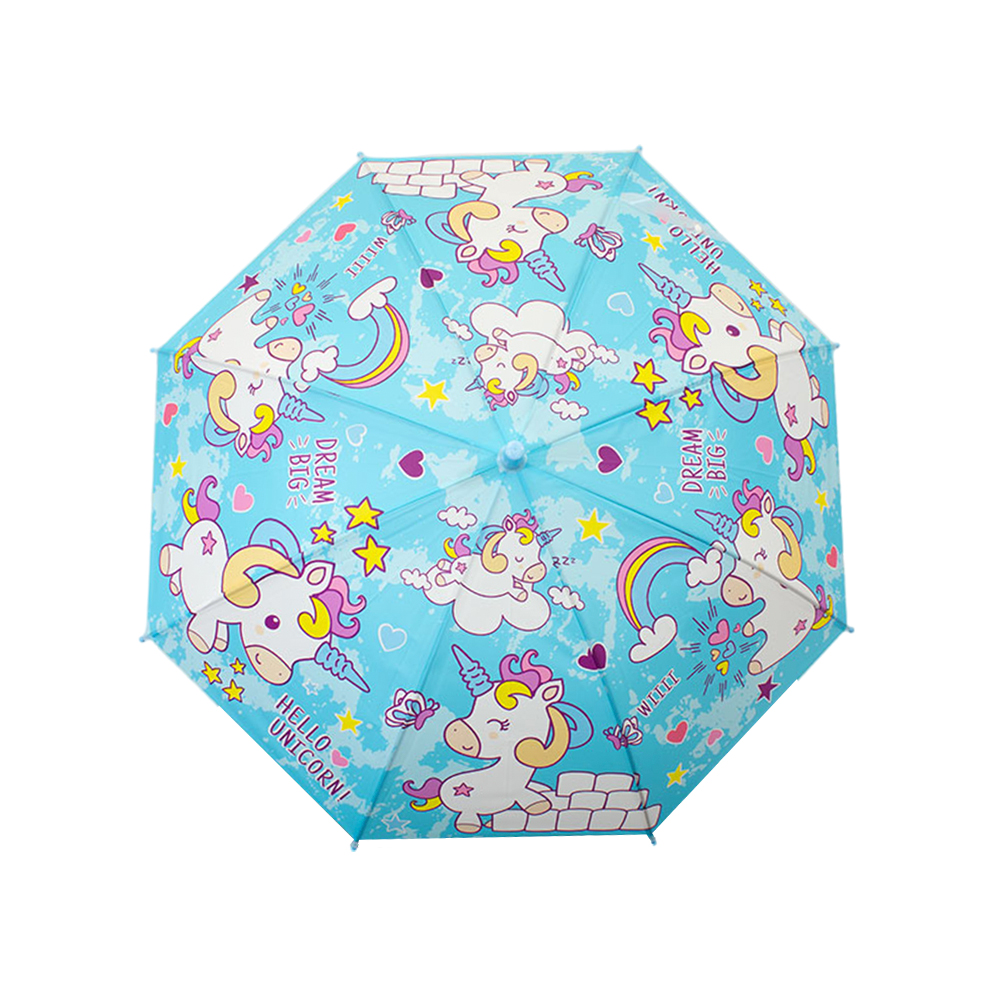 Paraguas Sombrilla Infantil Estampado De Colores Y Silbato.