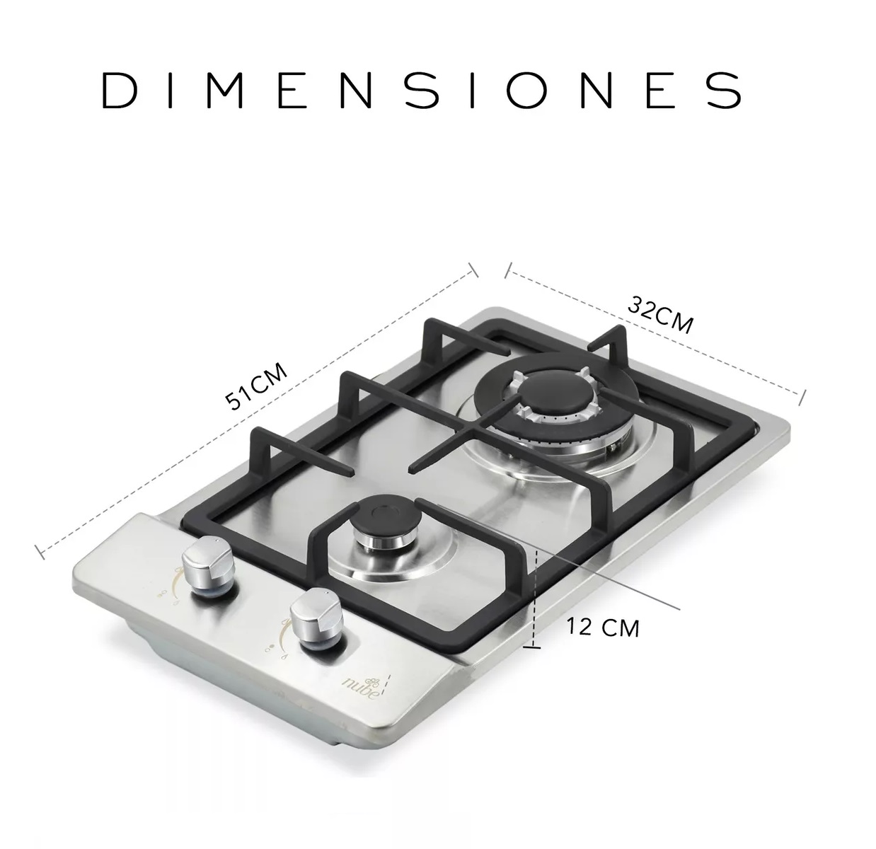 Parrilla empotrable 2 quemadores Gas Envio Gratis