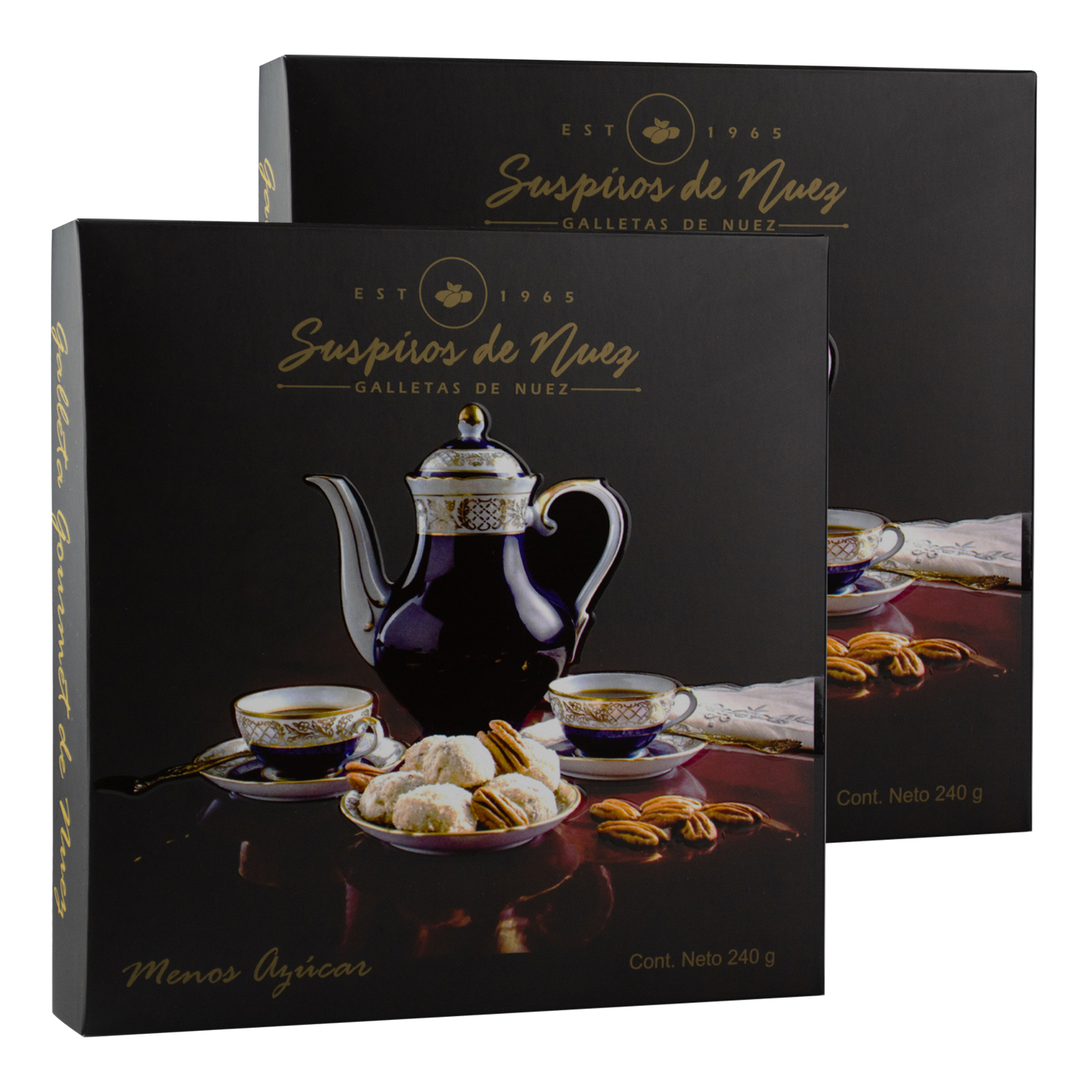 Suspiros de Nuez - Galletas De Nuez Gourmet - Reducidas en Azúcar 100% Natural - 240g