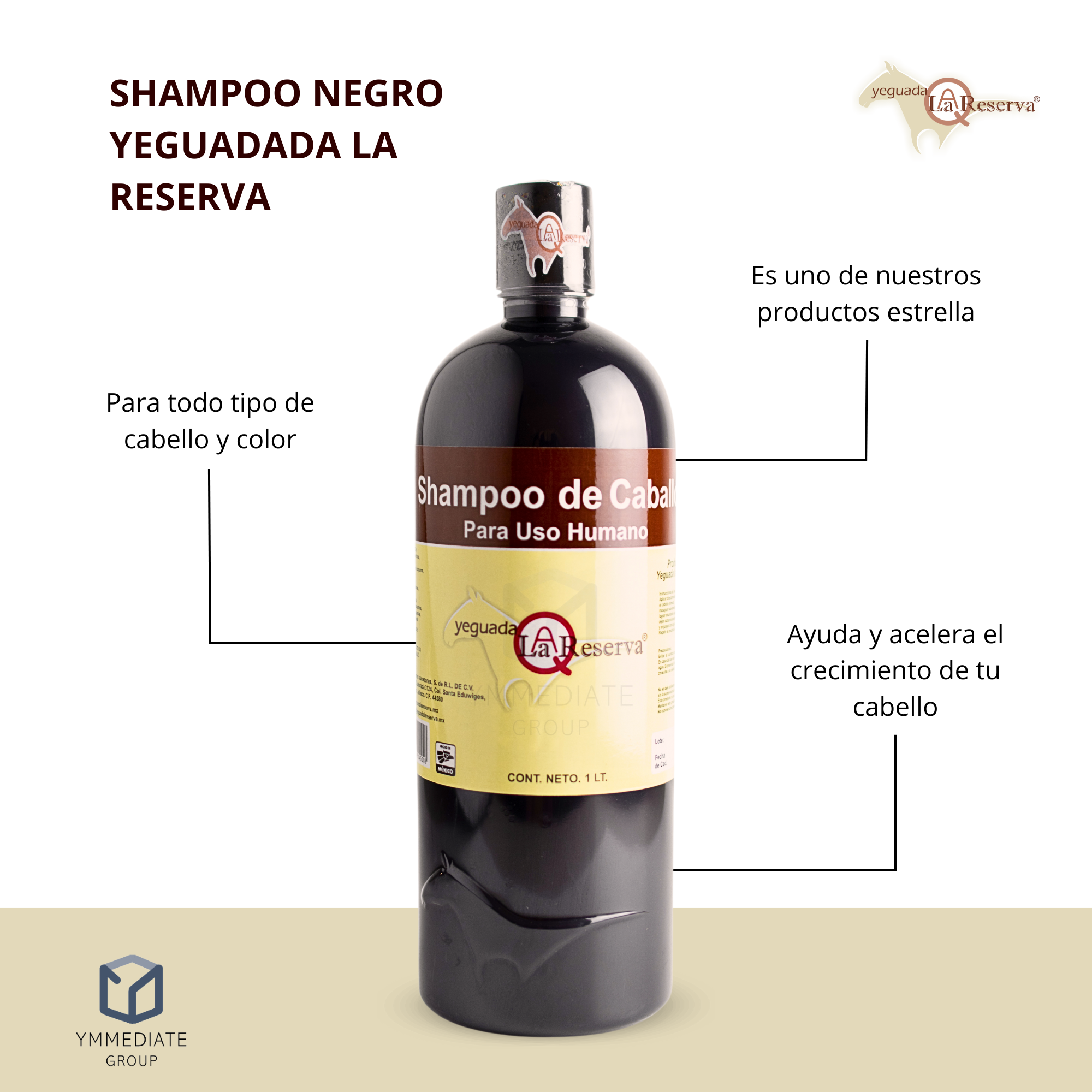 Shampoo Yeguada la Reserva 1L, y Colágeno grande Yeguada 250gr