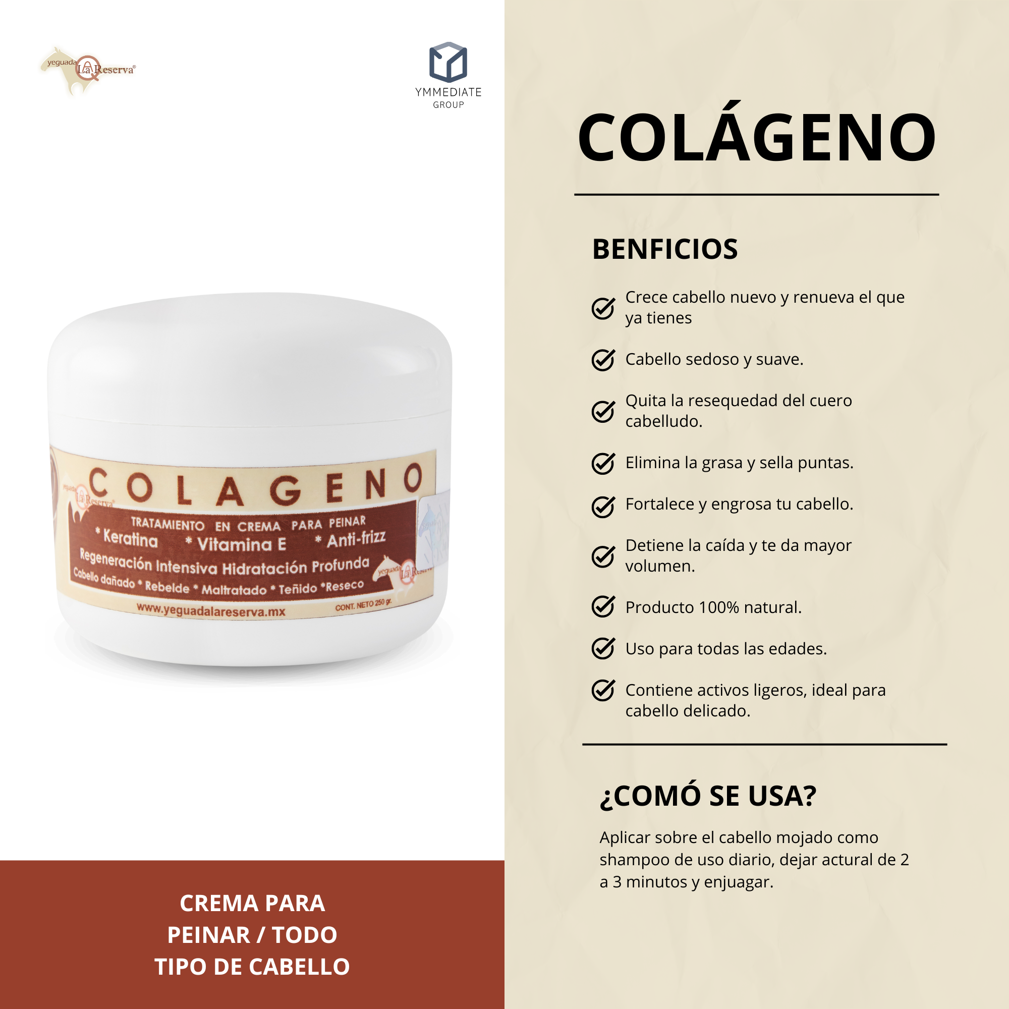 2 Shampoo Yeguada la Reserva de litro y 1 Colágenos grande de 250 gramos productos originales. Este es el shampoo de caballo de uso humano anticaida y crecimiento del cabello con el colágeno capilar para obtener cabello sedoso y saludable