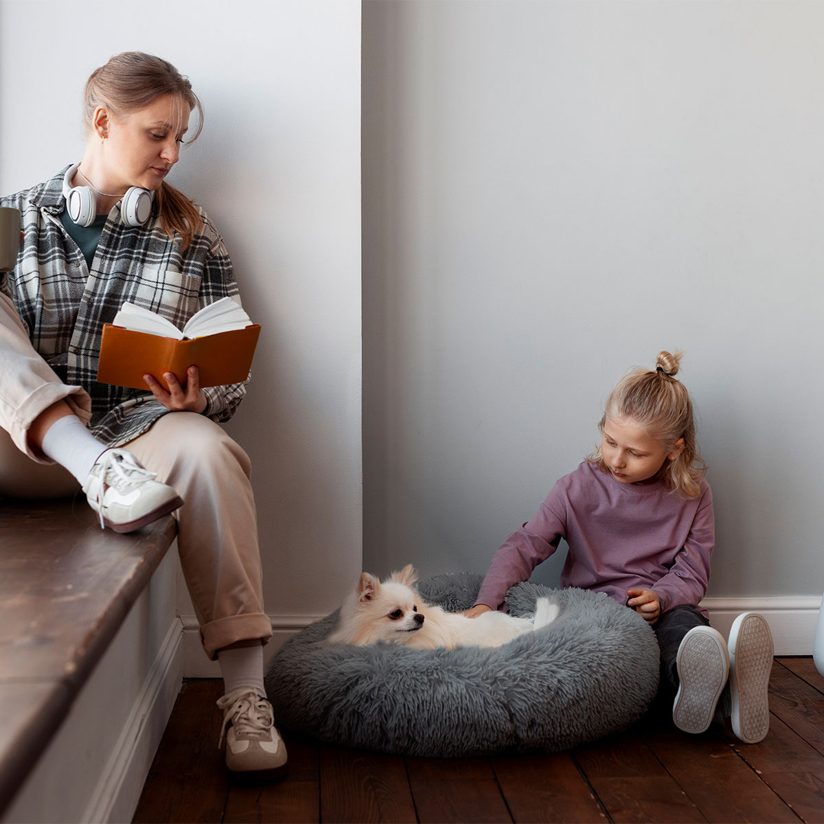 Cama mascotas para perro o gato antideslizante Pet Boutique Mediana Gris Tv Ofertas única con cierre, para un fácil retiro de funda y lavado, adaptable a todo tipo de clima + Cepillo Incluido 