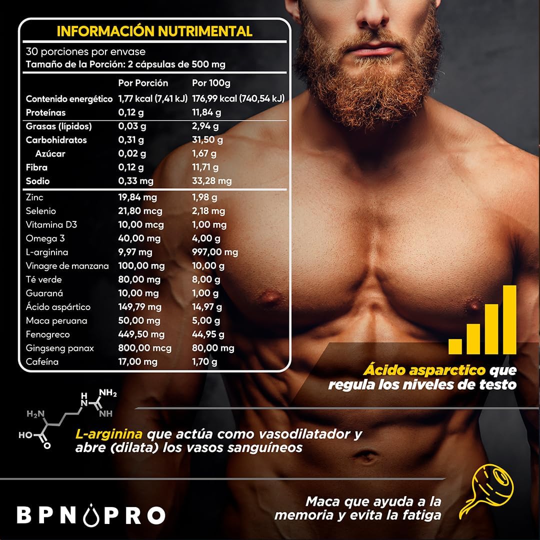 Precursor De Testosterona Vitamina Para Hombre Bpn Pro Mens T +...